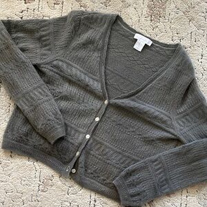Gray Women's Cashmere cardigan Sweater